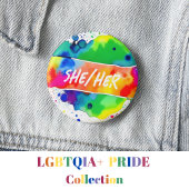 Sie/ihr Pronos-Regenbogen Button