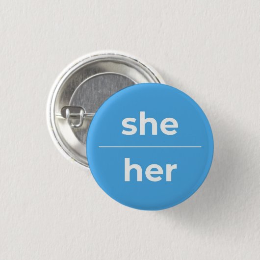 Sie/ihr Pronoun-Button, 1¼ Zoll Button (Vorne & Hinten)
