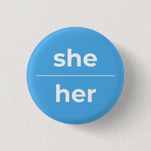 Sie/ihr Pronoun-Button, 1¼ Zoll Button (Vorderseite)