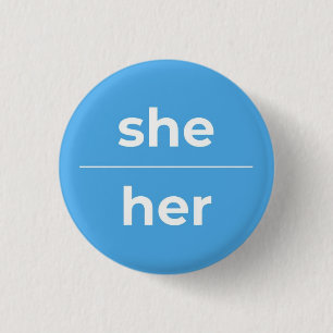 Sie/ihr Pronoun-Button, 1¼ Zoll-Taste Button