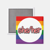 Sie/ihr Pronoun Magnet (Vorderseite/Rückseite)