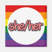 Sie/ihr Pronoun Magnet (Vorne)
