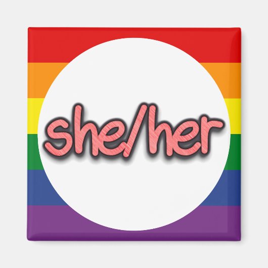 Sie/ihr Pronoun Magnet (Vorne)