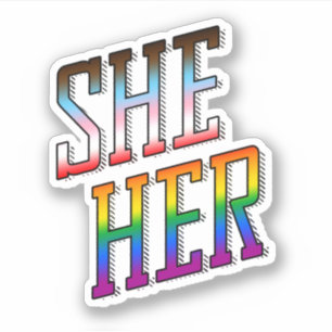 Sie/Ihre Progress Pride Aufkleber