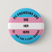 Sie/ihre Pronomen - Transgender-Flagge Button (Vorderseite)