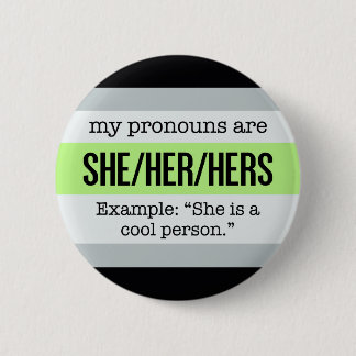 Sie/ihre Pronomina - Agender Flagge Button
