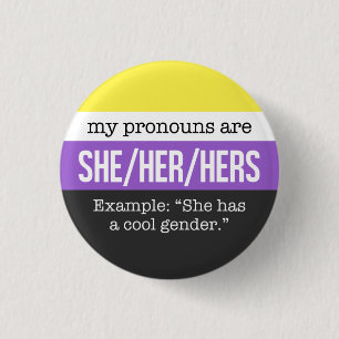 Sie/ihre Pronomina - Nonbinary Flagge Button