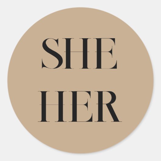 Sie ihre Pronos Minimalistischen Vintage Aufkleber (Vorderseite)