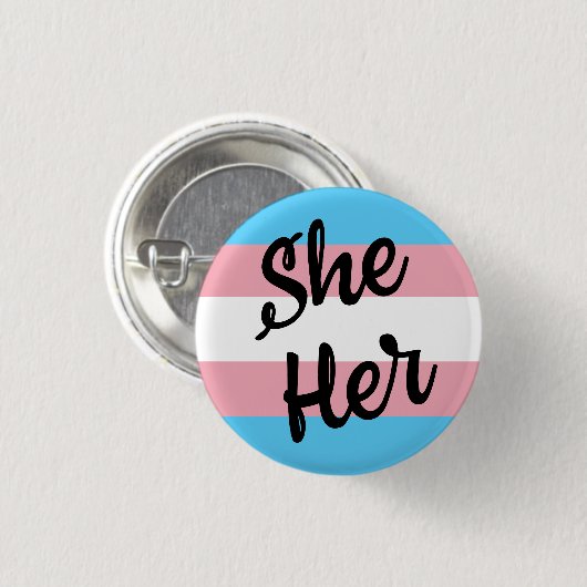 Sie ihre Pronouns Trans Button (Vorne & Hinten)