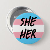 Sie ihre Pronouns Trans Button (Vorne & Hinten)