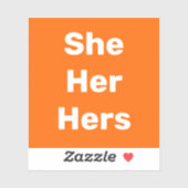Sie ihre Pronouns Vinyl Sticker (Blatt)