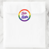 Sie ihren Stolz Rainbow Prounoun Stickers (Tasche)