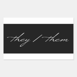 Sie in Script-Schriftart Rechteckiger Aufkleber