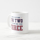 Sie isst zwei Mal, dass ich drei Vater trinke Kaffeetasse (Vorderseite Links)