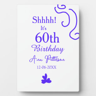 Sie ist 60. Geburtstag hinzufügen Namen lila Spani Fotoplatte