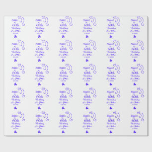 Sie ist 60. Geburtstag hinzufügen Namen lila Spani Geschenkpapier