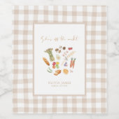Sie ist ab vom Markt Floral-Bridal-Shower Weinetikett (Einzelnes Label)