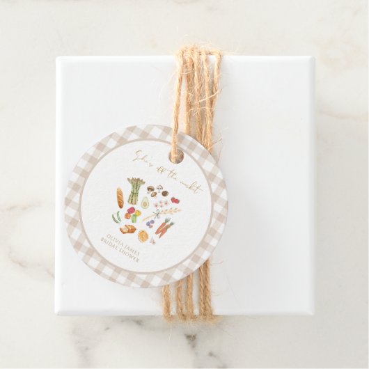 Sie ist abgemeldet Floral-Bridal-Shower Geschenkanhänger (Beispiel)