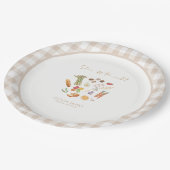 Sie ist abgemeldet Floral-Bridal-Shower Pappteller (Schrägansicht)