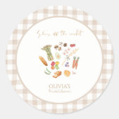 Sie ist abgemeldet Floral-Bridal-Shower Runder Aufkleber (Vorderseite)