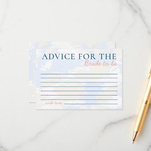 Sie ist auf Cloud 9 Advice für Bride Brautparty Begleitkarte (Vorderseite/Rückseite Beispiel)