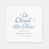 Sie ist auf Cloud 9 Bachelorette Wochenende Serviette (Vorderseite)