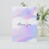 Sie ist auf Cloud 9 Brautparty Dreamy Sky Pastel Dankeskarte (Stehend Vorderseite)