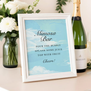 Sie ist auf Cloud 9 Brautparty Mimosa Bar Sign Poster