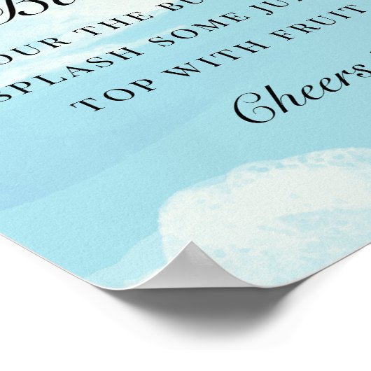 Sie ist auf Cloud 9 Brautparty Mimosa Bar Sign Poster (Ecke)