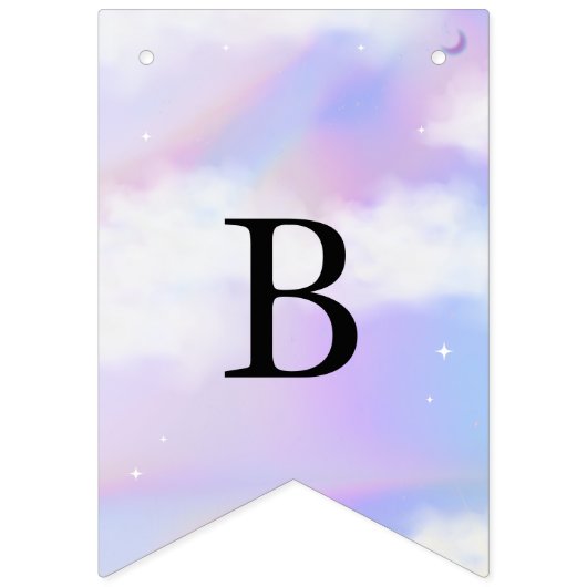 Sie ist auf Cloud 9 Brautparty Soft Sky Pastel Wimpelkette (Zweite Fahne)