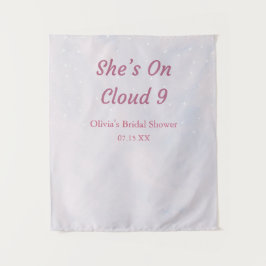 Sie ist auf Cloud 9 Dreamy Brautparty Hintergrund Wandteppich