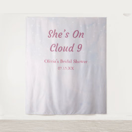 Sie ist auf Cloud 9 Dreamy Brautparty Hintergrund Wandteppich