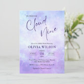 Sie ist auf Cloud 9 Dreamy Elegant Brautparty Einladung (Stehend Vorderseite)