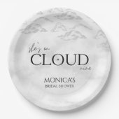 Sie ist auf Cloud 9 Dreamy Elegant Brautparty Pappteller (Vorderseite)