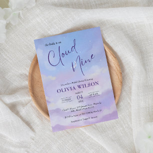 Sie ist auf Cloud 9 Dreamy Pastel Brautparty Einladung