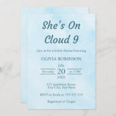 Sie ist auf Cloud 9 Dreamy Sky Blue Brautparty Einladung (Vorne/Hinten)