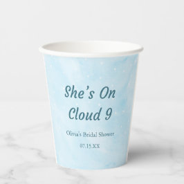 Sie ist auf Cloud 9 Dreamy Sky Blue Brautparty Pappbecher