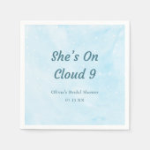Sie ist auf Cloud 9 Dreamy Sky Blue Brautparty Serviette (Vorderseite)