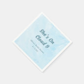 Sie ist auf Cloud 9 Dreamy Sky Blue Brautparty Serviette (Ecke)