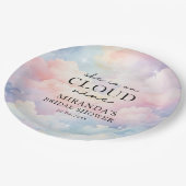 Sie ist auf Cloud 9 Dreamy Stars Brautparty Pappteller (Schrägansicht)