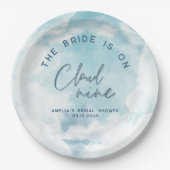 Sie ist auf Cloud 9 Elegant Brautparty Dreamy Pappteller (Vorderseite)