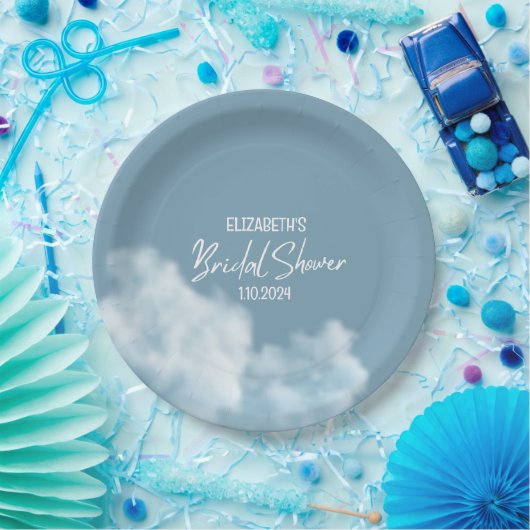 Sie ist auf Cloud 9 Elegant Brautparty Dreamy Pappteller (Party)