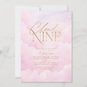 Sie ist auf Cloud 9 Elegantes Rosa Blush Brautpart Einladung (Vorderseite)