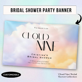 Sie ist auf Cloud 9 farbiges Pastel-Brautparty Banner