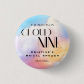 Sie ist auf Cloud 9 farbiges Pastel-Brautparty Button (Vorderseite)