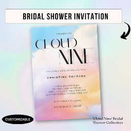 Sie ist auf Cloud 9 farbiges Pastel-Brautparty Einladung