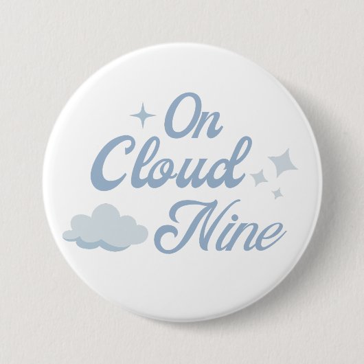 Sie ist auf Cloud 9 Junggeselinnen-Abschied Favori Button (Vorderseite)
