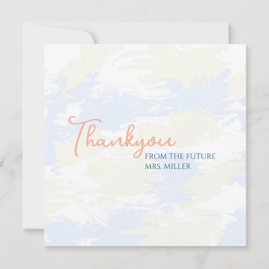 Sie ist auf Cloud 9 Minimalistisch Brautparty Dankeskarte (Vorderseite)