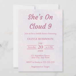 Sie ist auf Cloud 9 Pastel Dreamy Brautparty Einladung