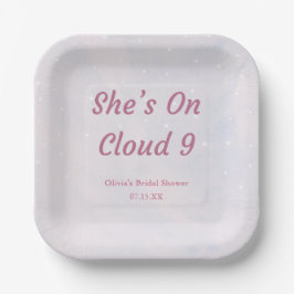 Sie ist auf Cloud 9 Pastel Dreamy Brautparty Pappteller